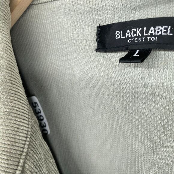 BLACK LABEL C'EST TOI Jacket Womens L Corduroy Trucker Button Front Stretch Gray - Picture 14 of 14